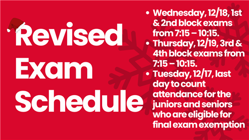  Revised Exam Schedule